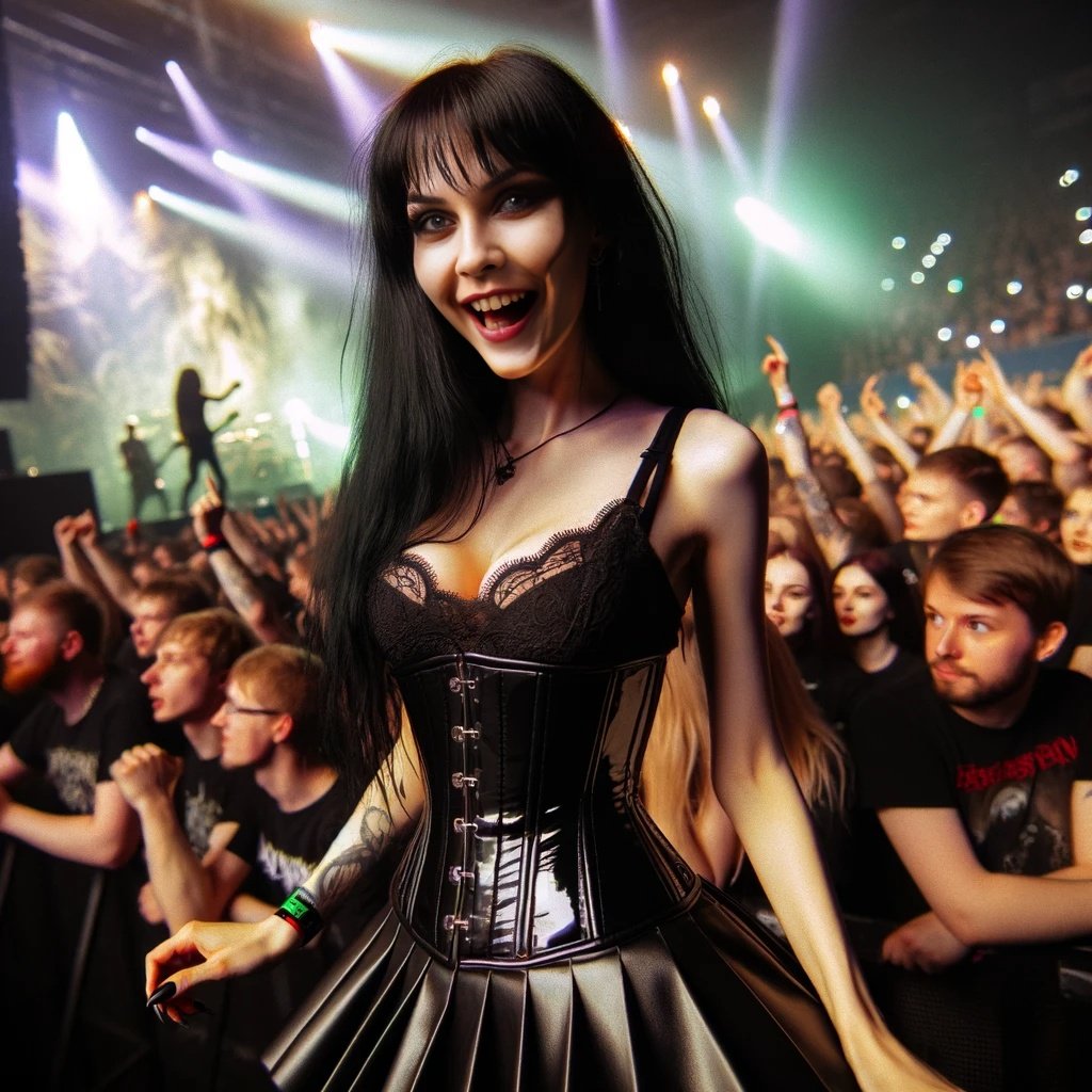 gothic girl at concert