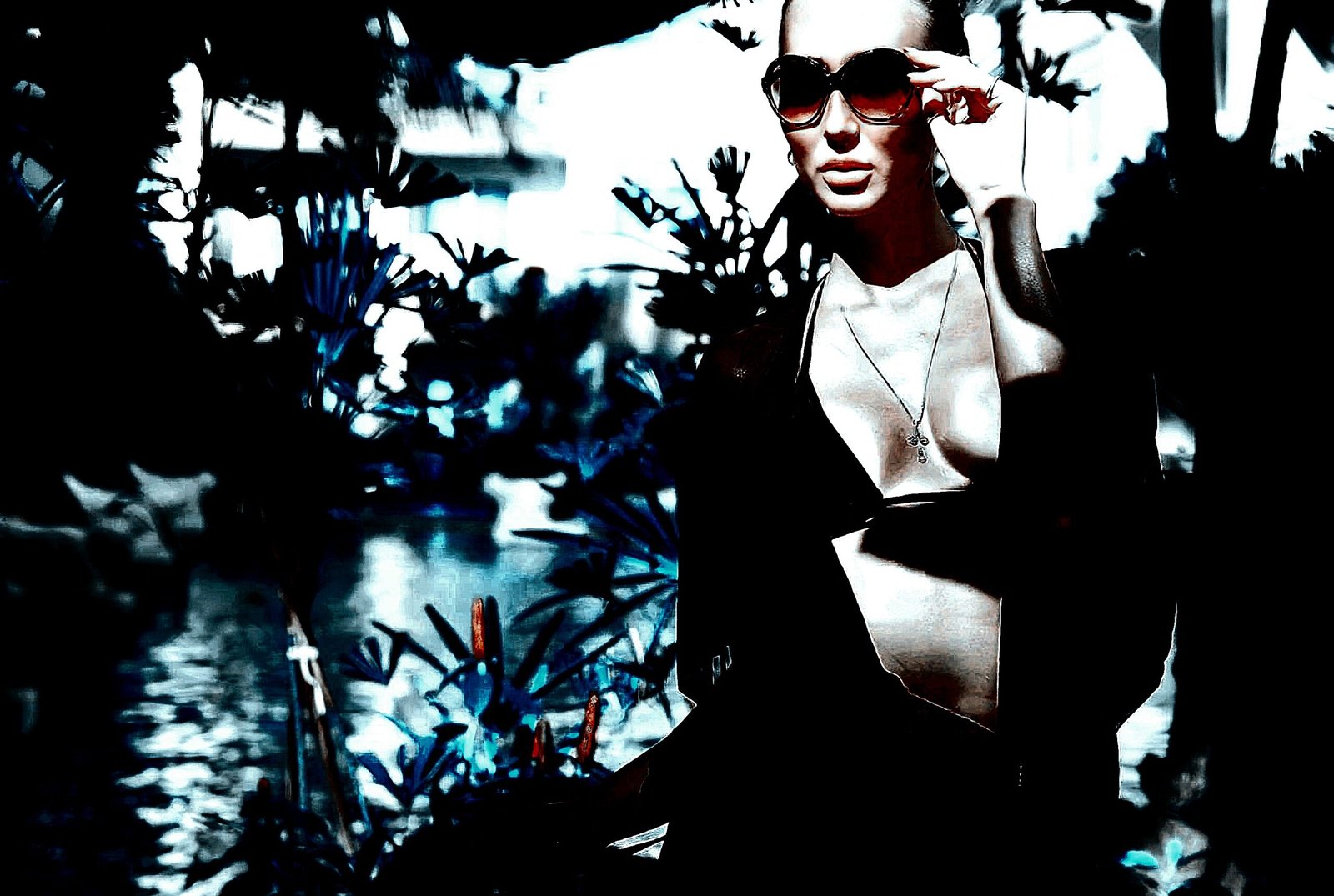 Individual in a dynamic outdoor setting, representing gender fluidity with a confident stance.