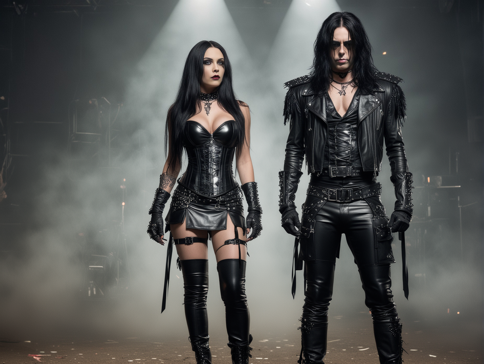 Gothic attendees in matching black outfits at the Blind Guardian Gothenburg performance.