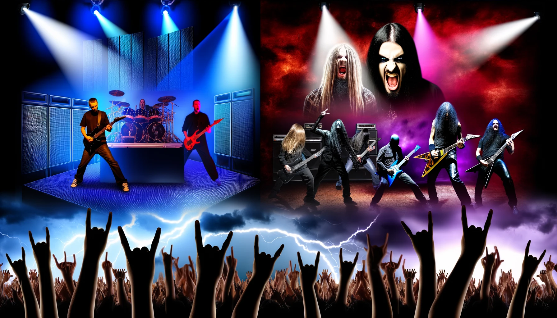 Nu Metal Isn’t True Metal - Nu metal band with modern setup vs. classic metal band with powerful guitar solos.