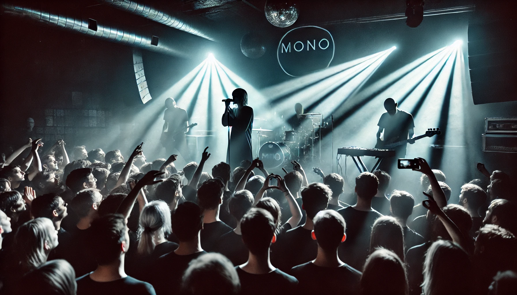 Mono Inc. performing live, with the audience immersed in the dark, atmospheric vibe
