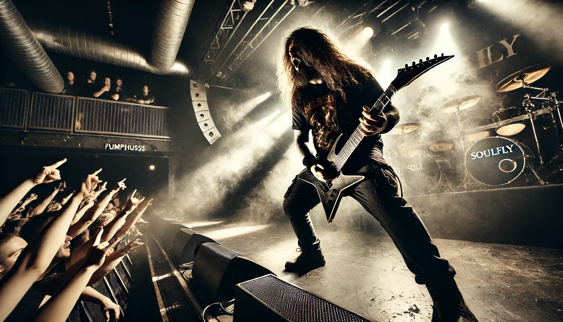 Soulfly's live performance at Pumpehuset is ready. It visually represents the raw energy and power of the concert. 