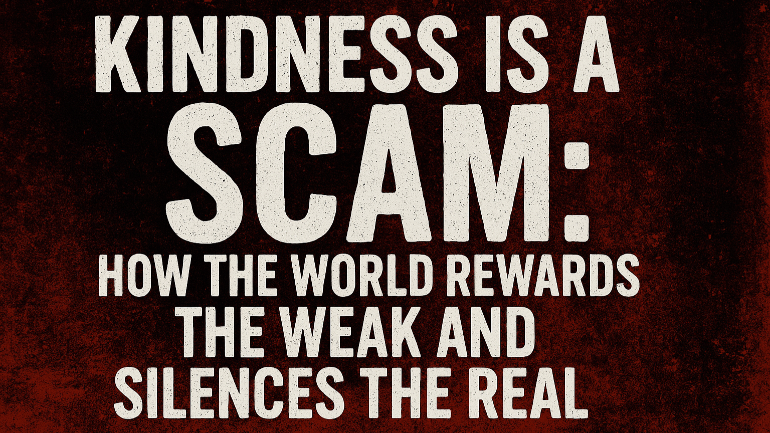 Kindness Is a Scam: How the World Rewards the Weak and Silences the Real