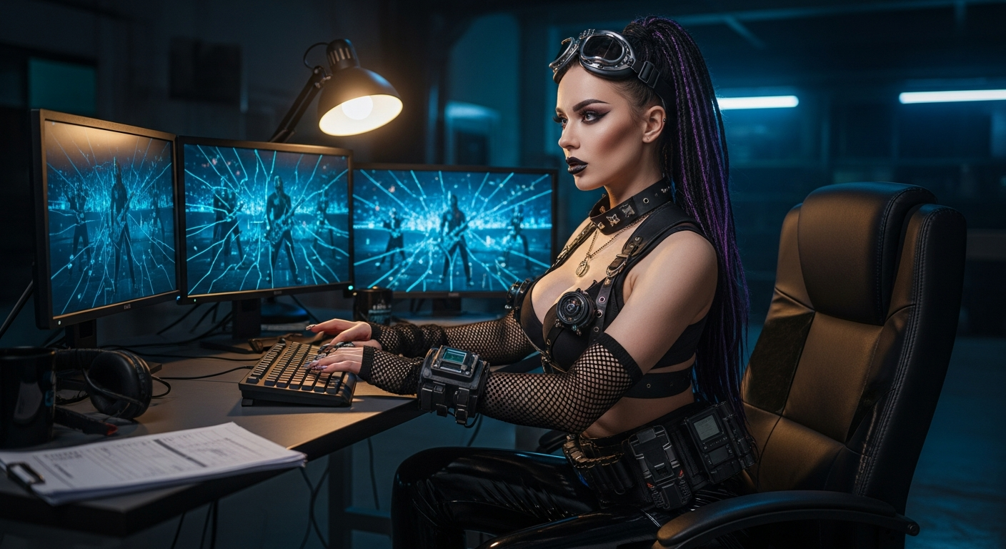 Nyx Luna at NYX-END showcasing how Venomous Sin creates fully AI-powered music videos from concept to completion