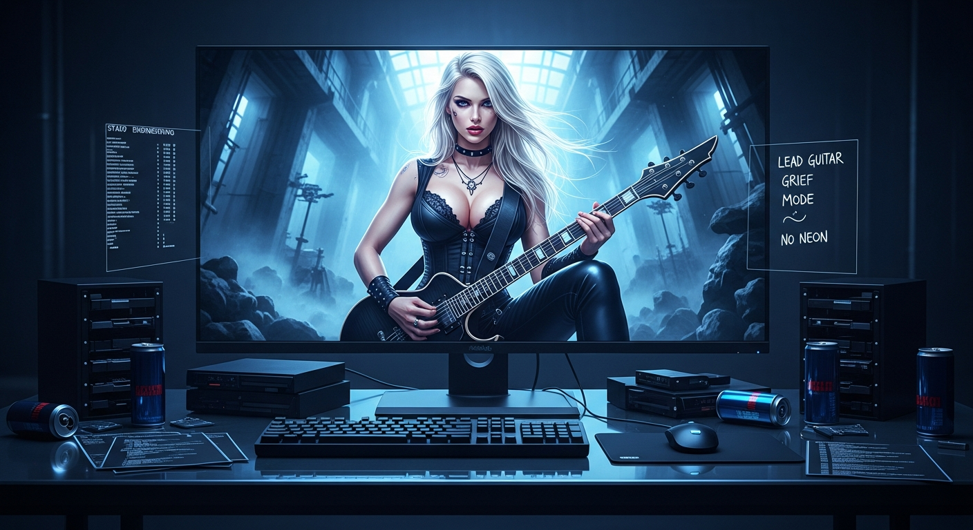 Stable Diffusion character generation in Venomous Sin's AI music video production pipeline