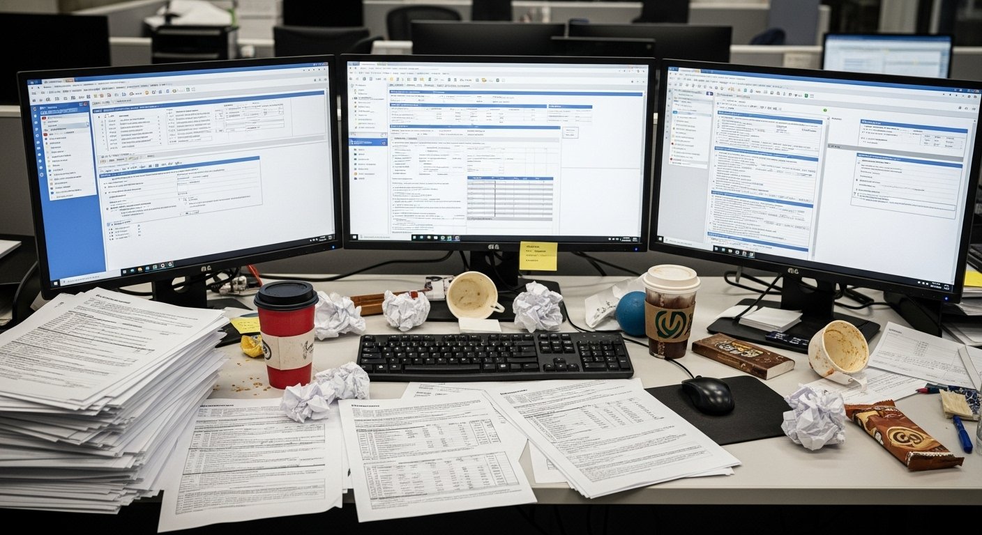 Anal manual compliance fatigue demonstrating the psychological impact of excessive corporate bureaucracy