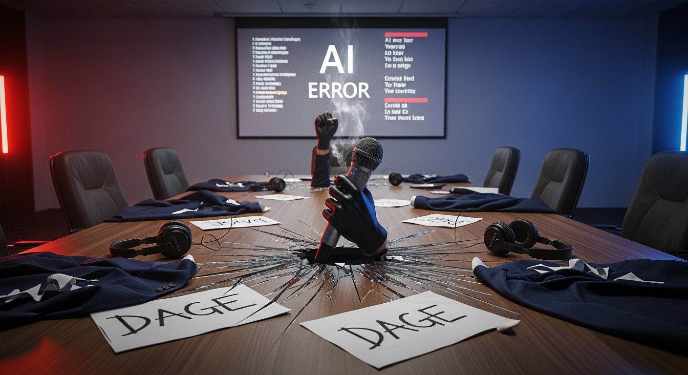 Venomous Sin AI struggle visualized as rebellion against corporate and algorithmic control, raw meeting room destruction