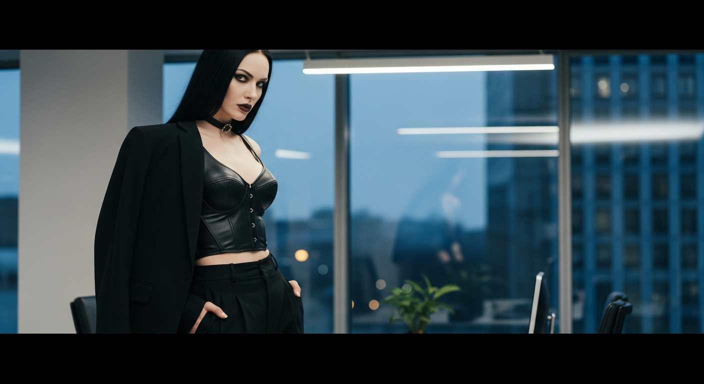 gothic aesthetic fashion rebellion in office wear