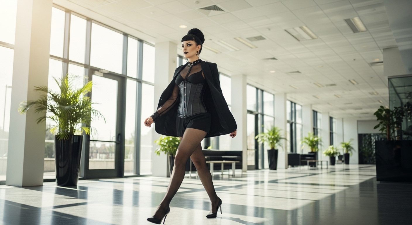 othic aesthetic fashion rebellion in corporate outfit formula