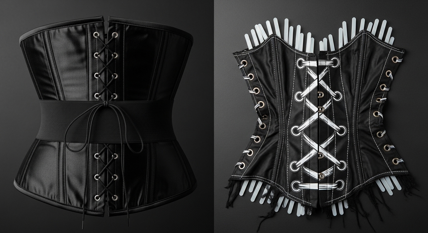 authentic gothic corset vs costume side-by-side visual