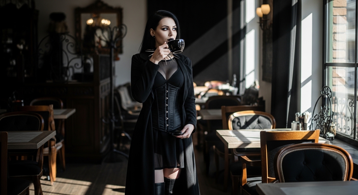 how to style a sexy gothic corset for everyday wear with layering
