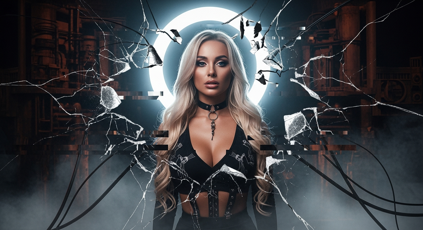 Hyper curated aesthetic 2026 shattered by gothic industrial thrash rebellion against influencer perfection