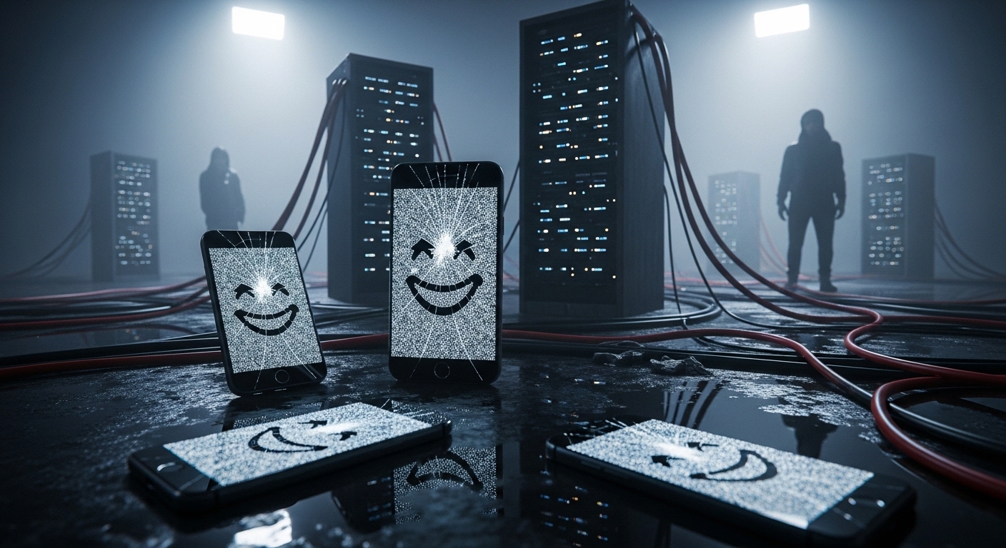 Gothic industrial rebellion theme: Thrash riffs dismantling curated social media identity prison