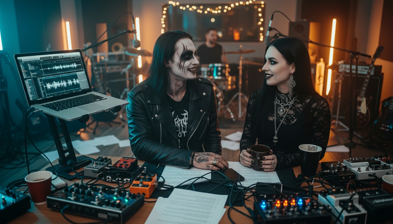 transforming relationship pain into art, couple creating music in studio