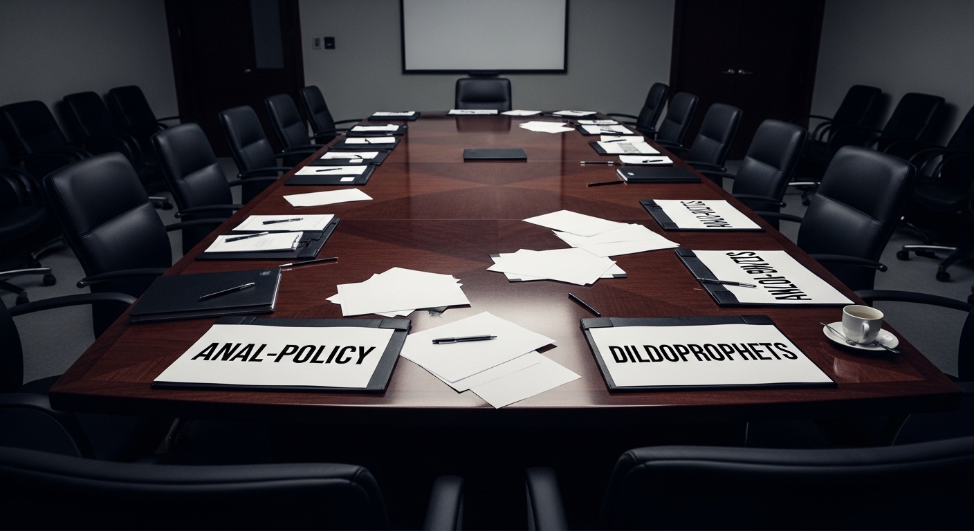 Corporate boardroom symbolizing meaning of anal-policy and dildoprophets