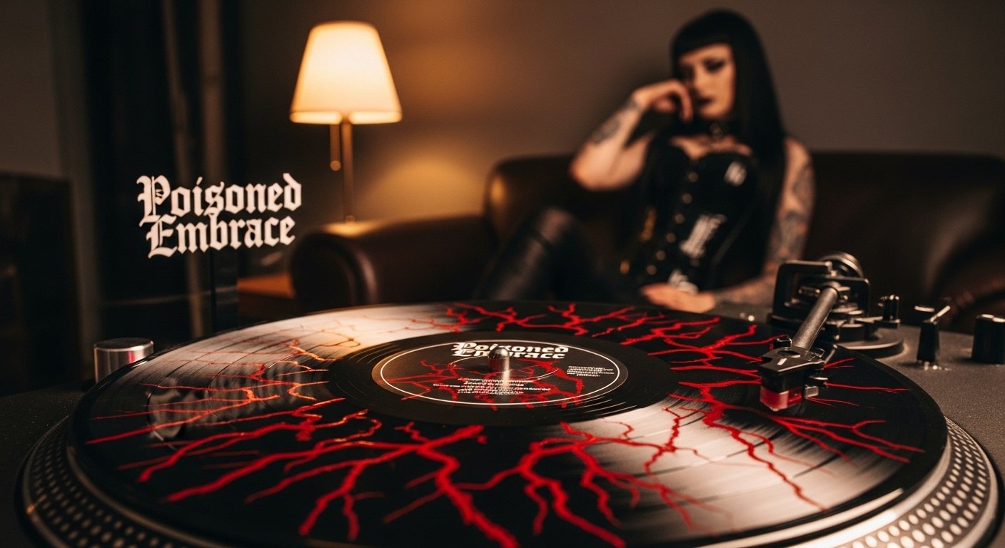 Wounds of Shadows album origin captured in the veins of a Poisoned Embrace vinyl record