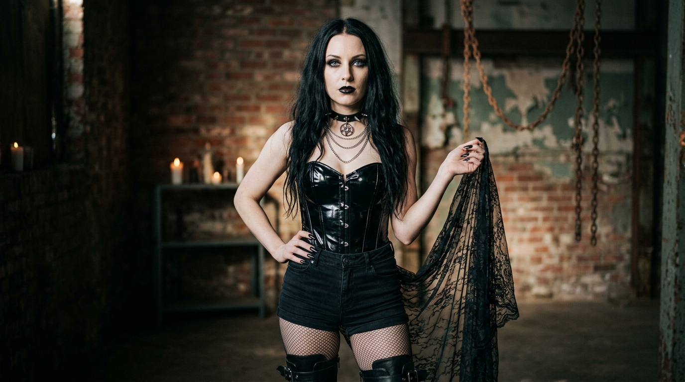 Venomous Sin fashion manifesto funeral and orgy wardrobe philosophy in gothic PVC corset and veil