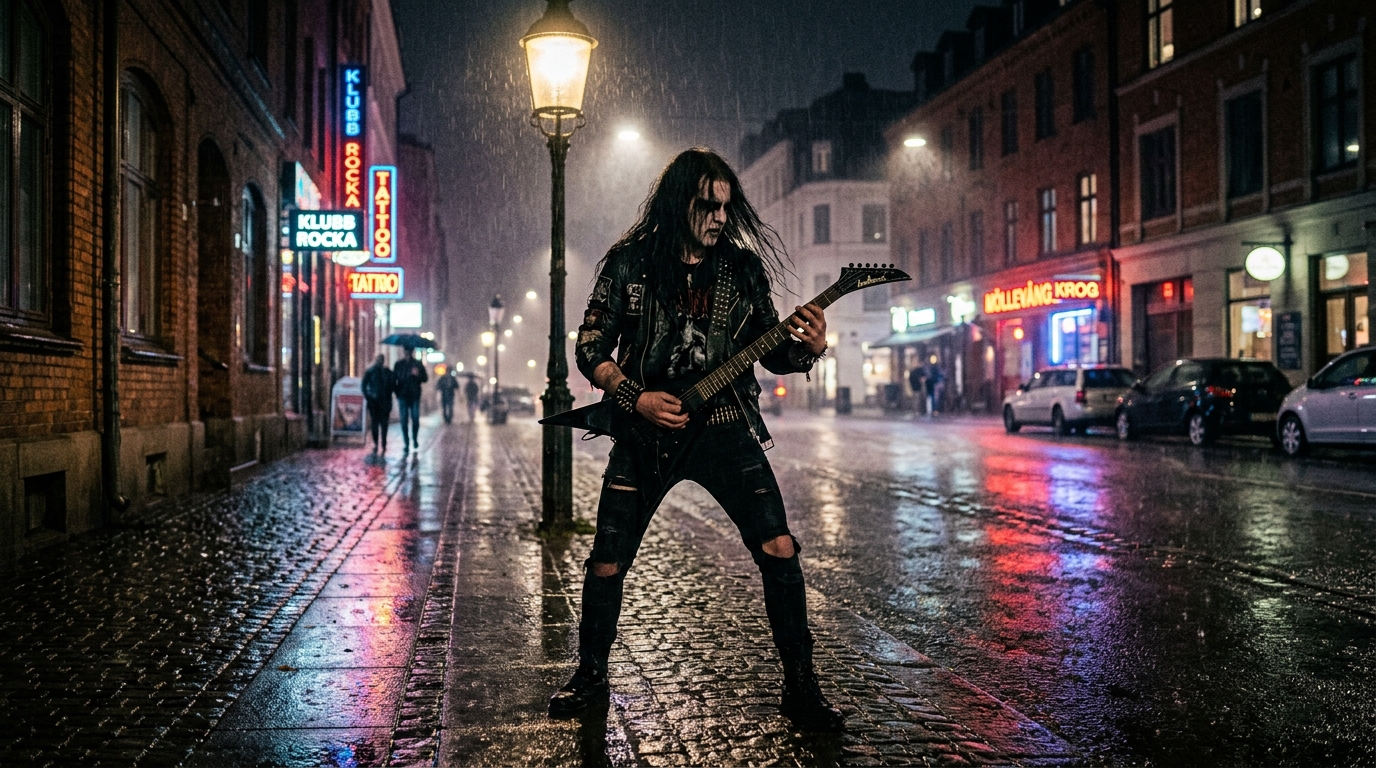 signs of genuine change vs manipulation depicted by guitarist on Malmö night street