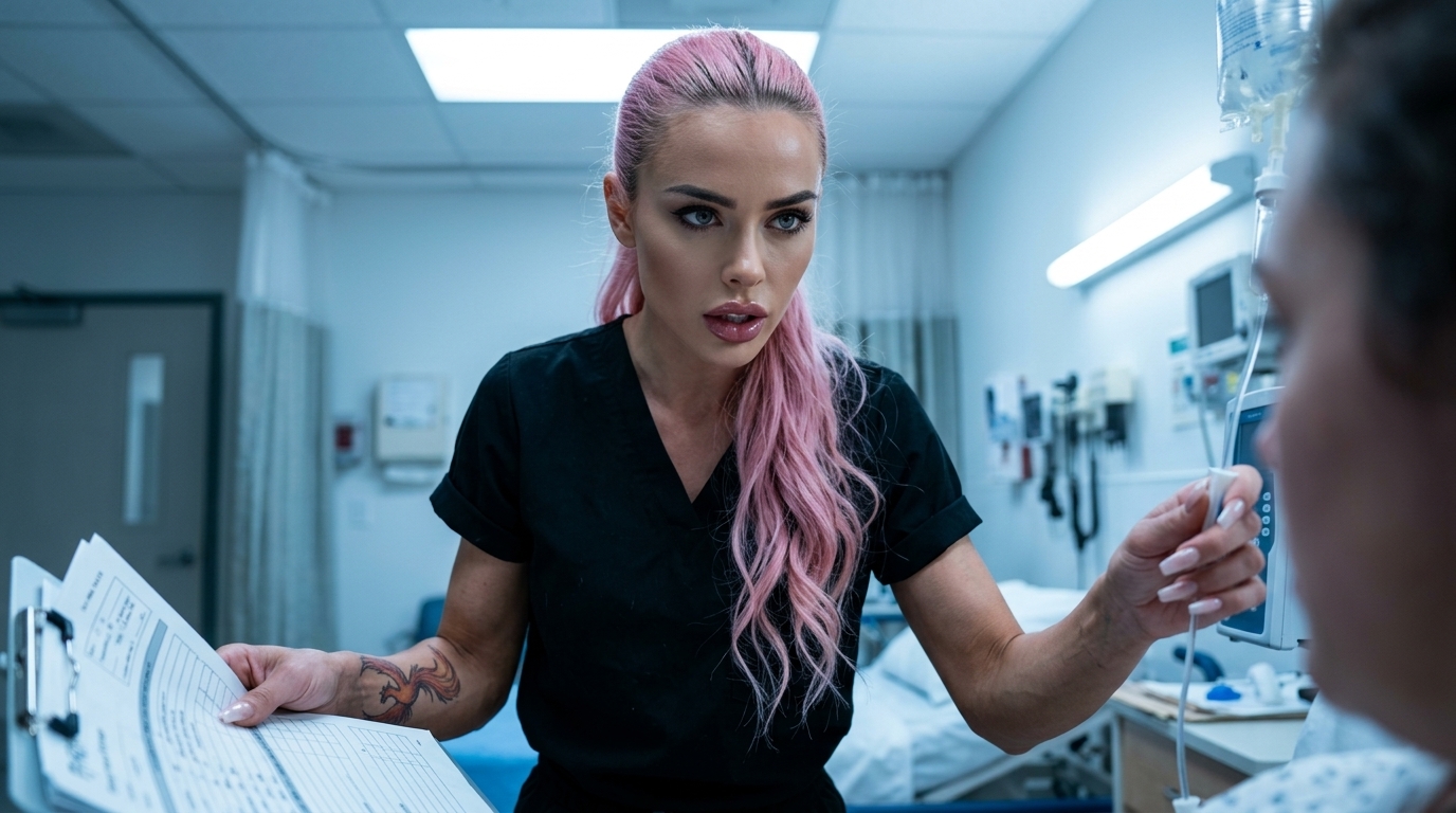 Seraphina Ashtorn overcomes shame in nursing with fierce honesty, blending metal edge with medical precision
