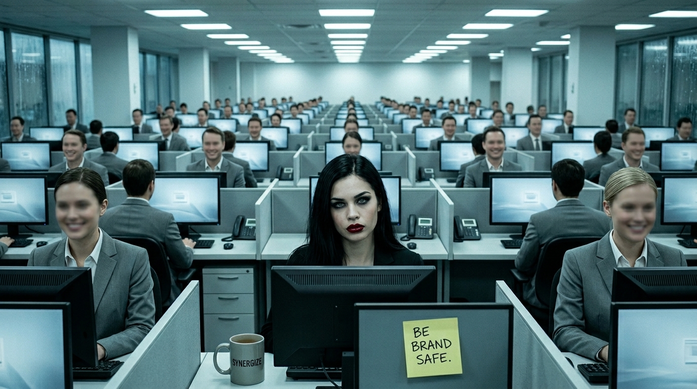 Corporate safe communication culture turns employees into identical brand-safe products with no personality